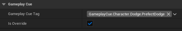 GameplayCue Tag 配置 — GameplayCue.Character.Dodge.PrefectDodge