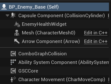 BP_Enemy_Base 的 Components 面板截图